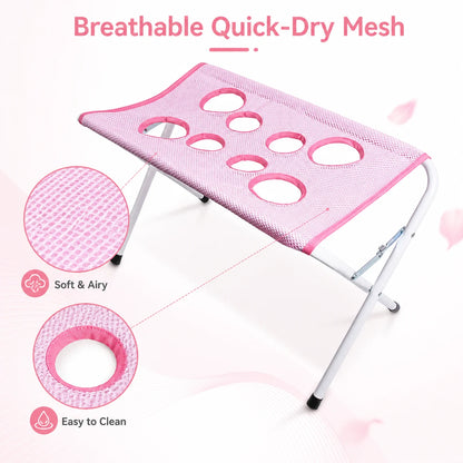 Pet Grooming Hammock Stand Foldable Cat Dog Bathing Rack Quick Dry Mesh Nail Trimming Holder for Small Medium Pets
