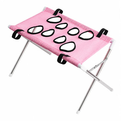 Pet Grooming Hammock Stand Foldable Cat Dog Bathing Rack Quick Dry Mesh Nail Trimming Holder for Small Medium Pets